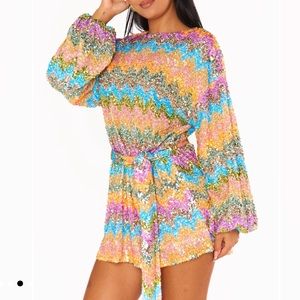 Show Me Your Mumu Sure Thing Mini Dress - Wavy Sequin